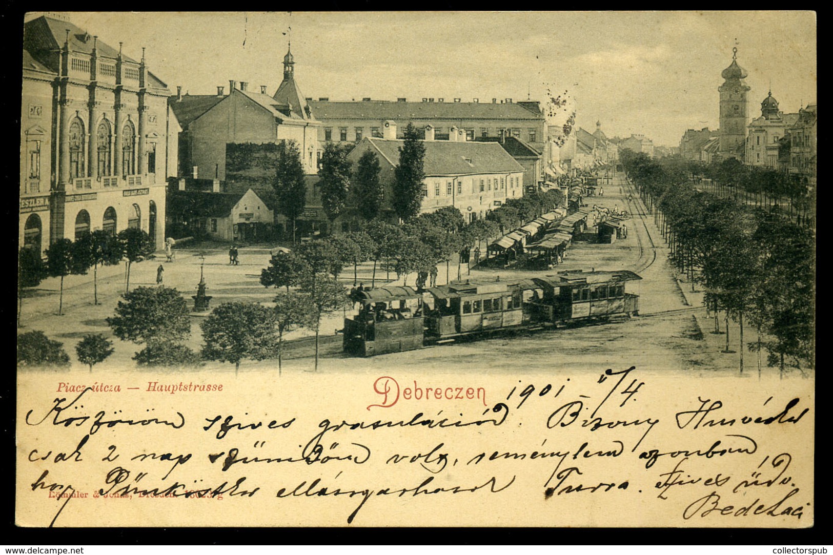 DEBRECEN  1901. Piac Utca, Kisvasút, Régi Képeslap  /  Market St Train  Vintage Pic. P.card - Ungarn
