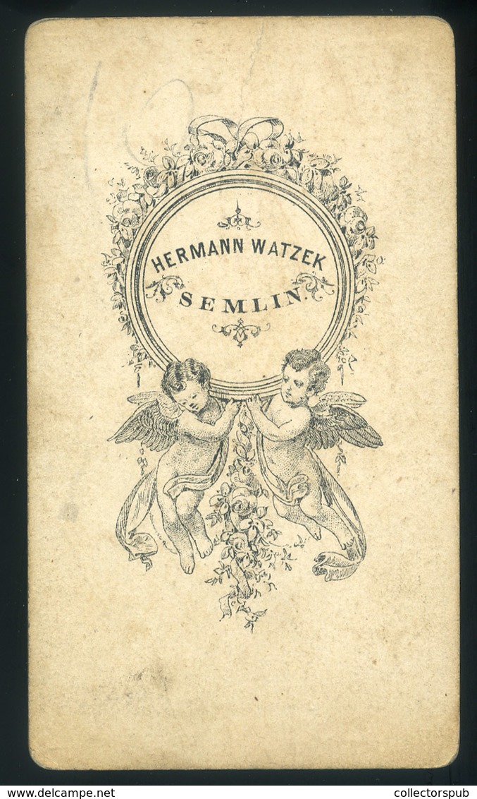 ZIMONY/SEMLIN 1865.ca Hermann Watzek : Ismeretlen Hölgy, Visit Fotó, Ritka Gyűjteménybe Való Darab! - Sonstige & Ohne Zuordnung