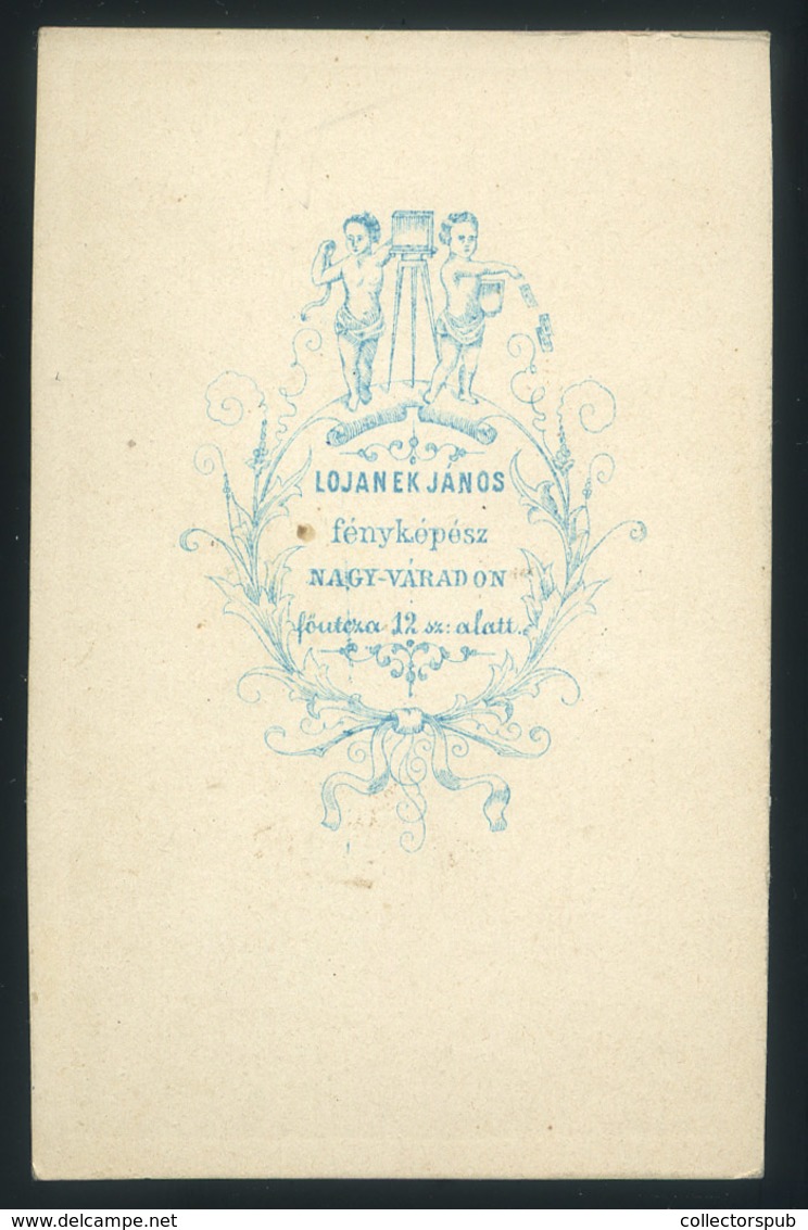 NAGYVÁRAD 1863-68. Ca. Lojanek János : Ismeretlen Férfi, Visit Fotó, Ritka Verso - Sonstige & Ohne Zuordnung