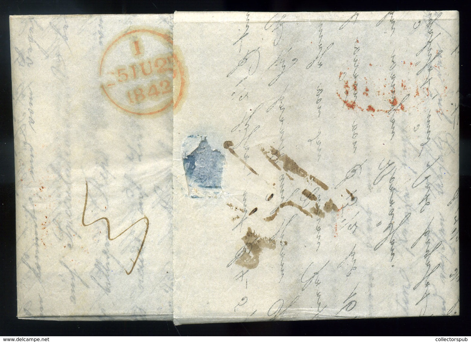 PESTH 1842. Nagyon Szép Portós Levél Londonba Küldve!  /  Very Nice Postage Due Letter To London - ...-1867 Vorphilatelie