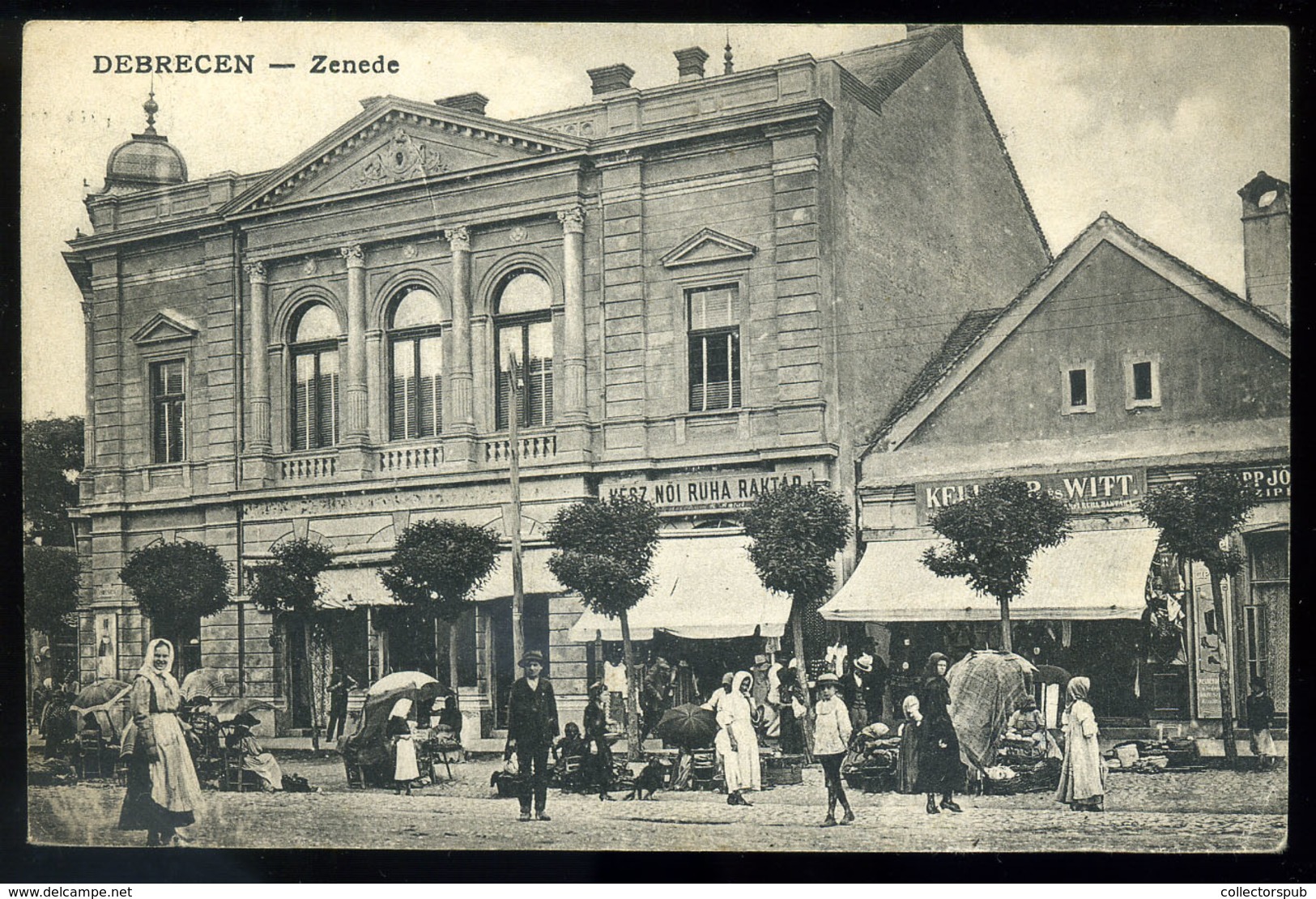 DEBRECEN 1908. Zenede, Kész Női Ruha Raktár, Gyürky Sándor Kiadása, Régi Képeslap   /  Ready Female Dress Warehouse Publ - Hongarije