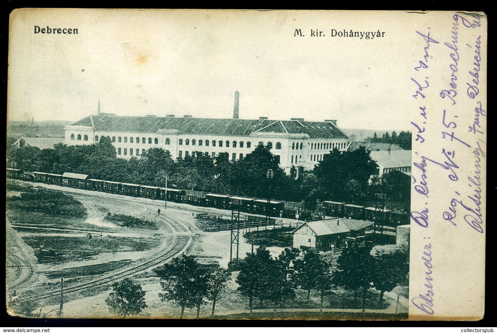 DEBRECEN Dohánygyár, Vasút, Régi Képeslap   /  Tabacco Factory , Train, Vintage Pic. P.card - Hongarije
