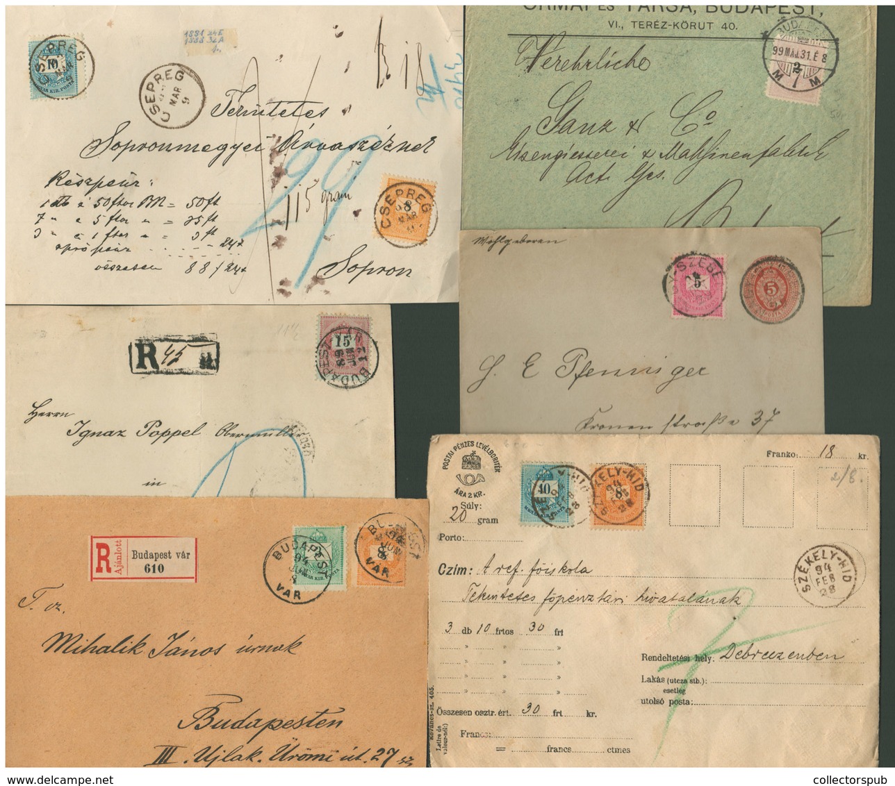 1874-1900. Krajcáros Küldemények 23db (3 Előlap) Változatos, Szép Tétel!  /  Kr Mails 32 Pieces (3 Frontal) Various Nice - Gebruikt