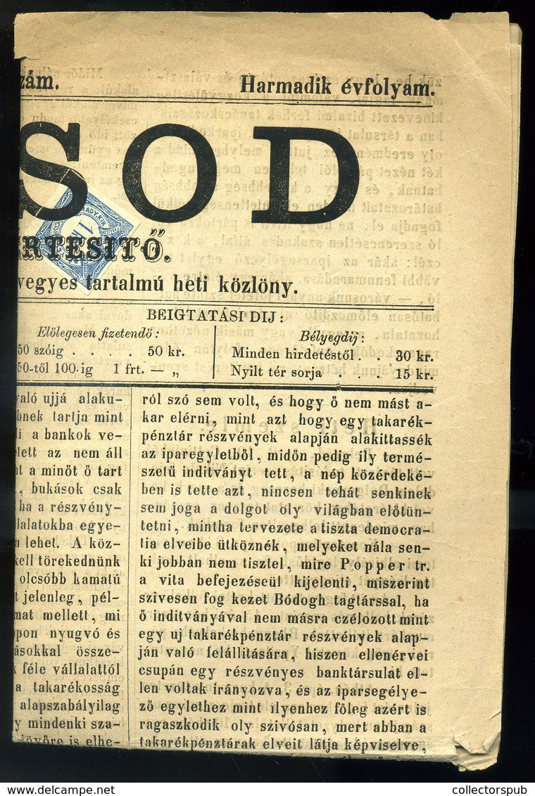 1869. Borsod Miskolci Értesítő, Komplett újság Hírlap Bélyeggel - Zonder Classificatie