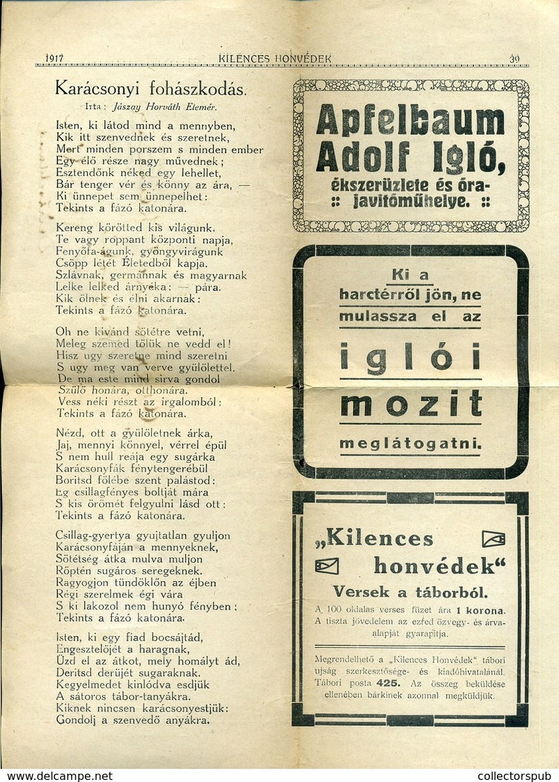 I.VH 1917. "Kilences Honvédek" Tábori újság, Feldpost Bélyeggel Berlinbe Küldve, Ritka Dara! - Gebruikt