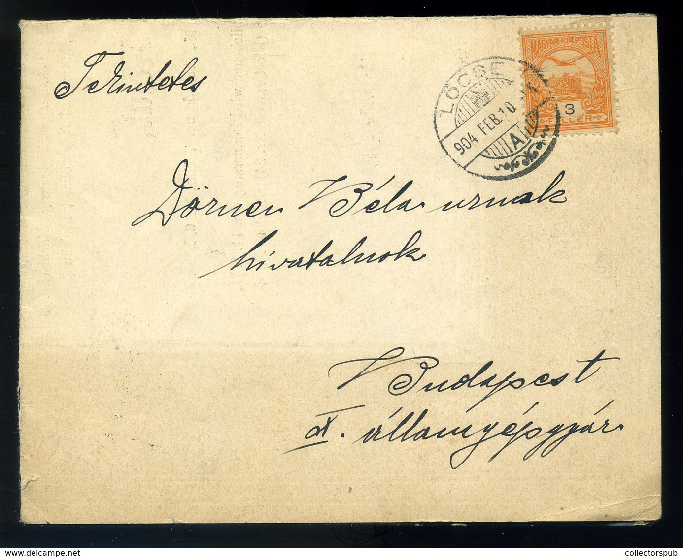 LŐCSE 1904. Postázott Gyászjelentés Budapestre Küldve - Gebruikt