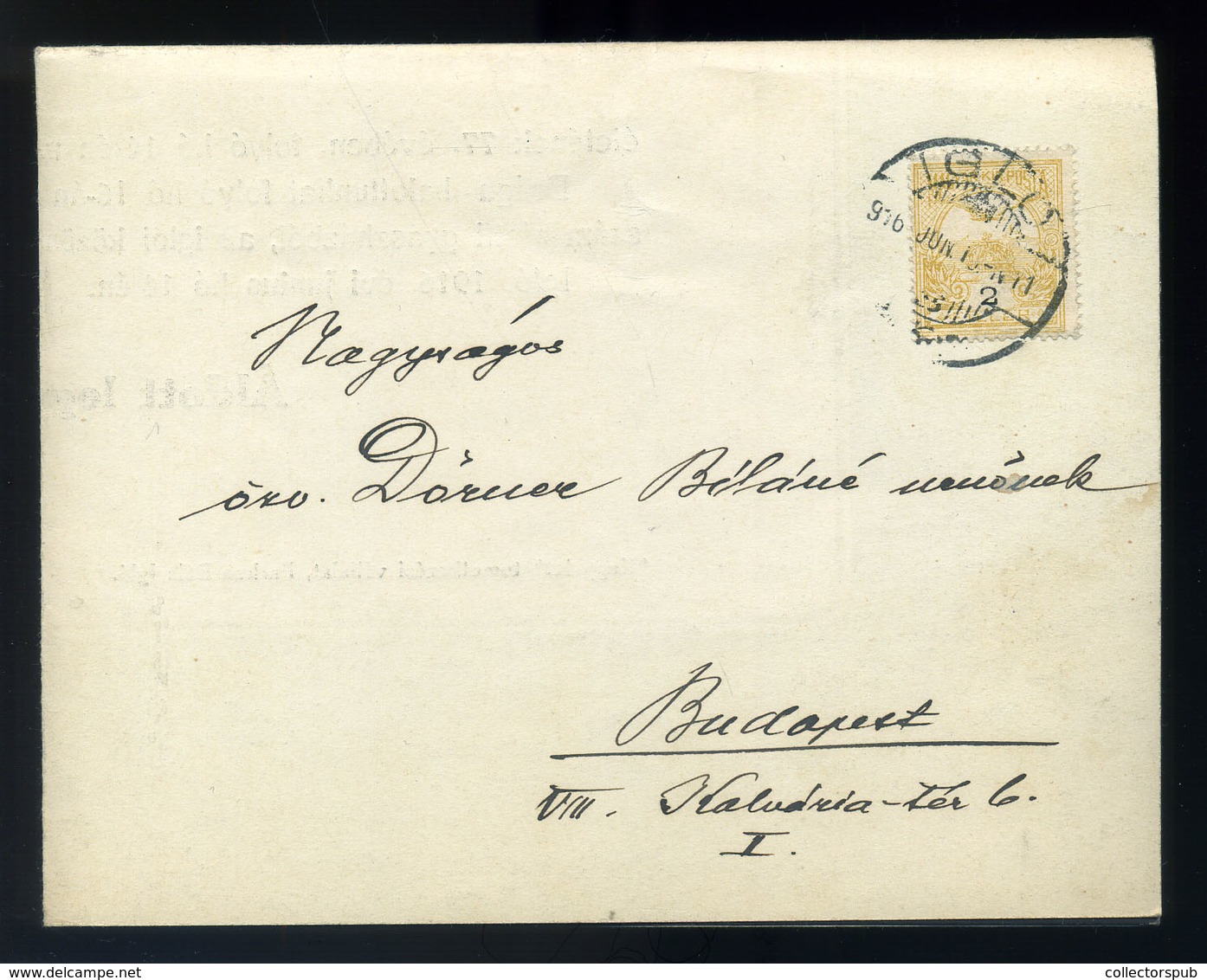 IGLÓ 1916. Postázott Gyászjelentés Budapestre Küldve - Gebruikt
