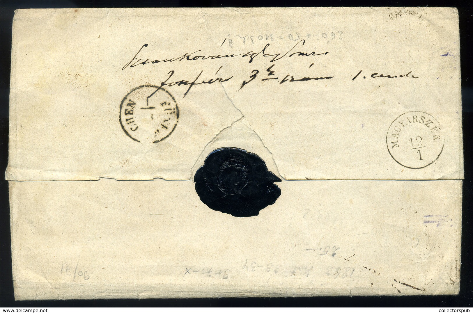 PEST 1864. Tértivevényes Ajánlott Levél 2*15+10Kr Bérmentesítéssel Sásdra Küldve. Szép, Ritka Darab!  /  Return Receipt  - Gebruikt