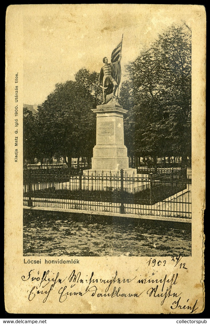LŐCSE 1902. Honvéd Emlék,  Régi Képeslap - Hongarije