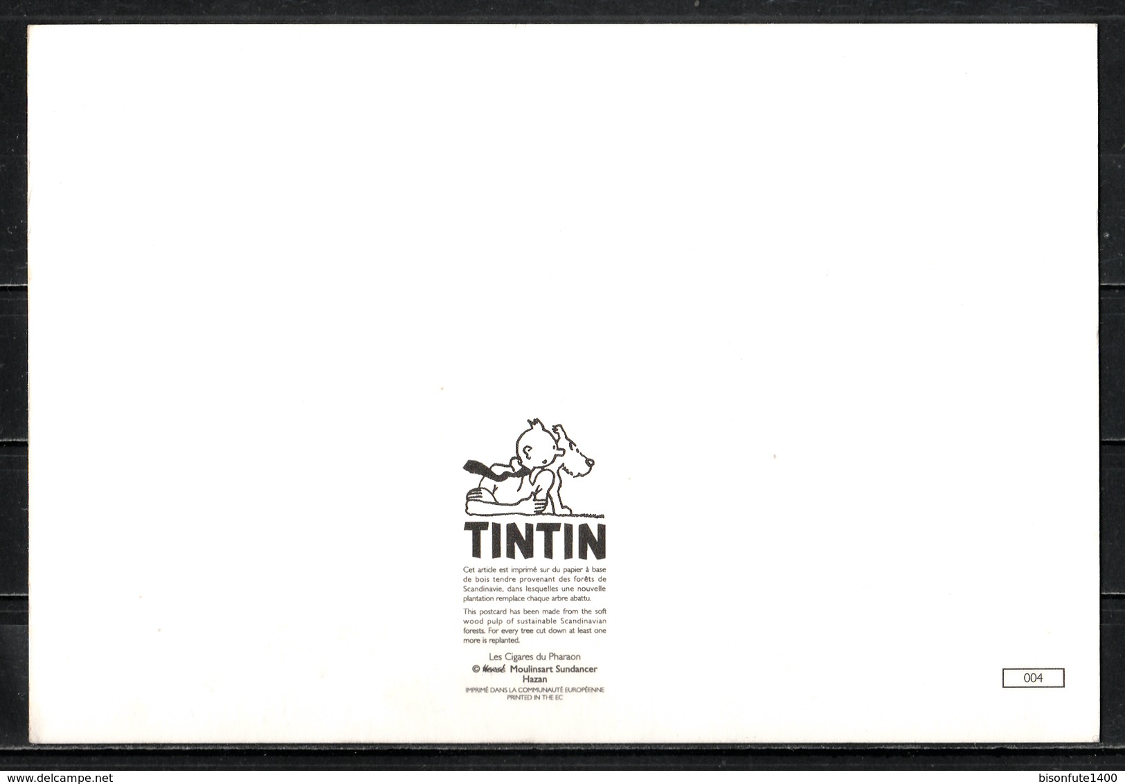 CP Tintin : Editions Hergé/Moulinsart Sundancer N° 004 ( Recto-Verso ) - Bandes Dessinées