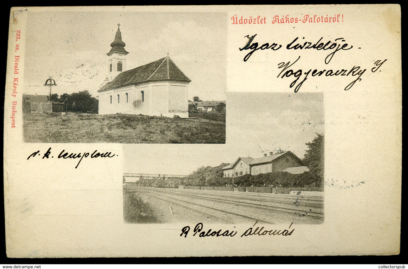 RÁKOSPALOTA  Régi Képeslap , Divald  /   Vintage Pic. P.card, Divald - Ungarn