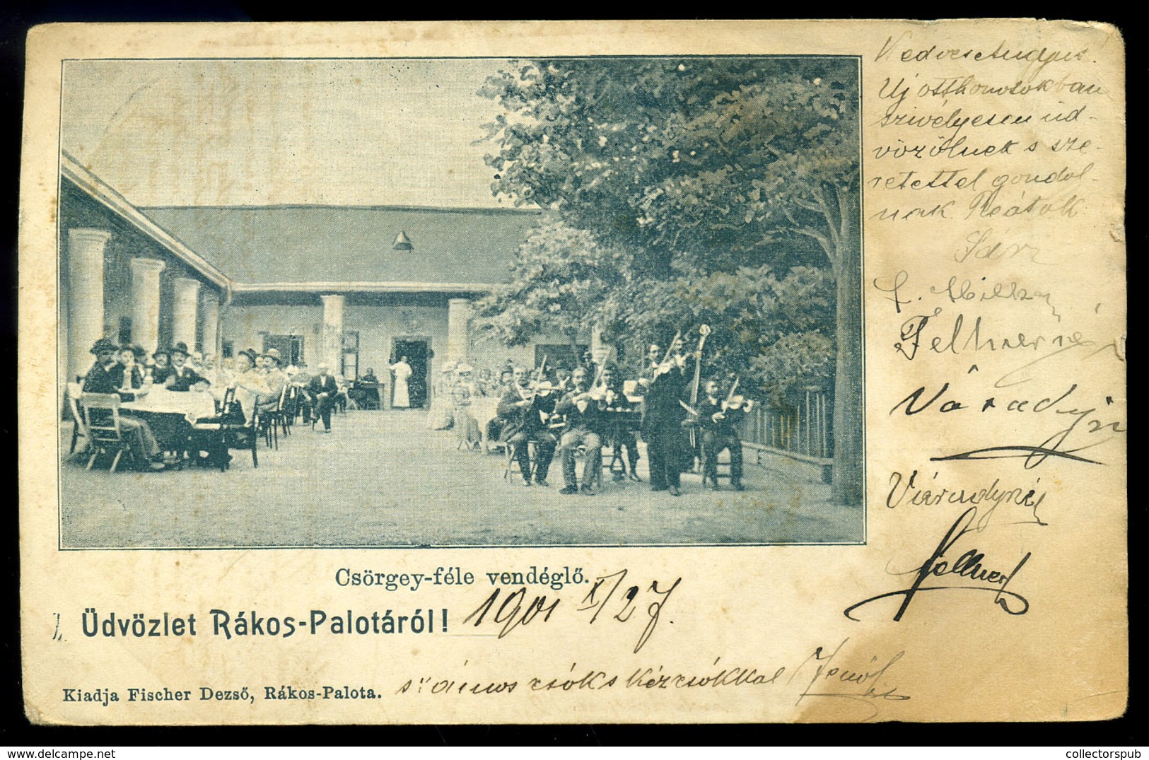 RÁKOSPALOTA  Csörgey Vendéglő, Régi Képeslap (ázott)  /  Csörgey Restaurant  Vintage Pic. P.card Soaked - Hongarije