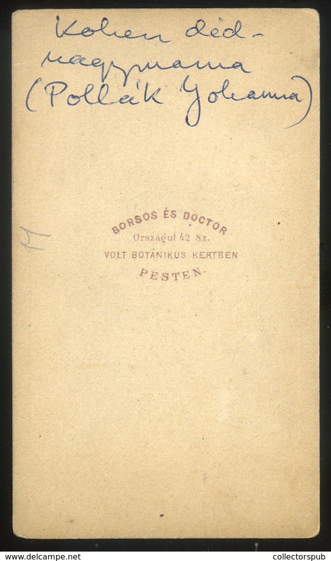 PEST 1860-65.  Borsos és Doctor : Pollák Johanna,  Visit Fotó - Andere & Zonder Classificatie