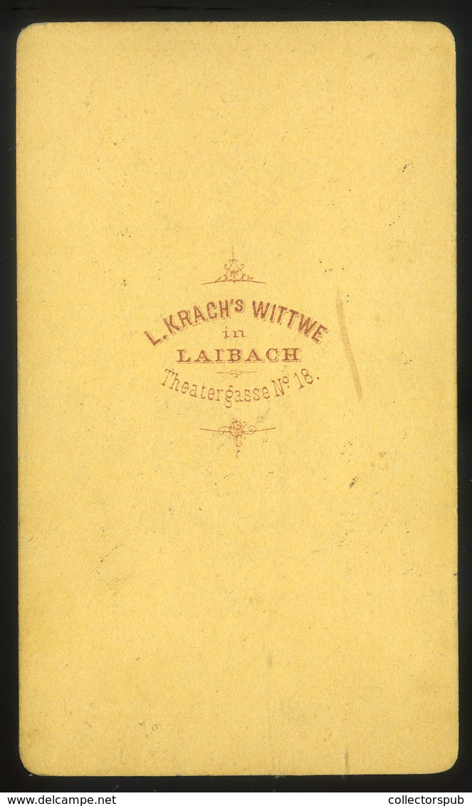 LAIBACH 1870. Cca. L. Krach's Wittwe : Ismeretlen Férfi Visit Fotó - Other & Unclassified