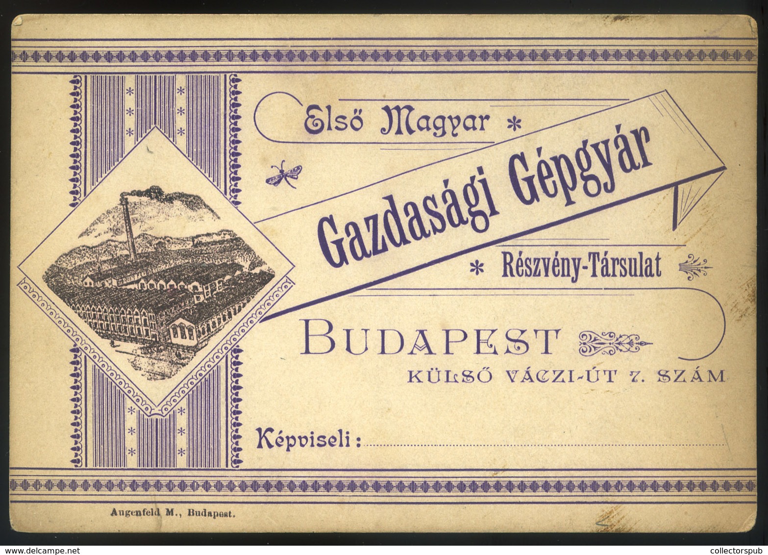 BUDAPEST Első Magyar Gazdasági Gépgyár Reklám Lap (képeslap Méret) - Religion &  Esoterik
