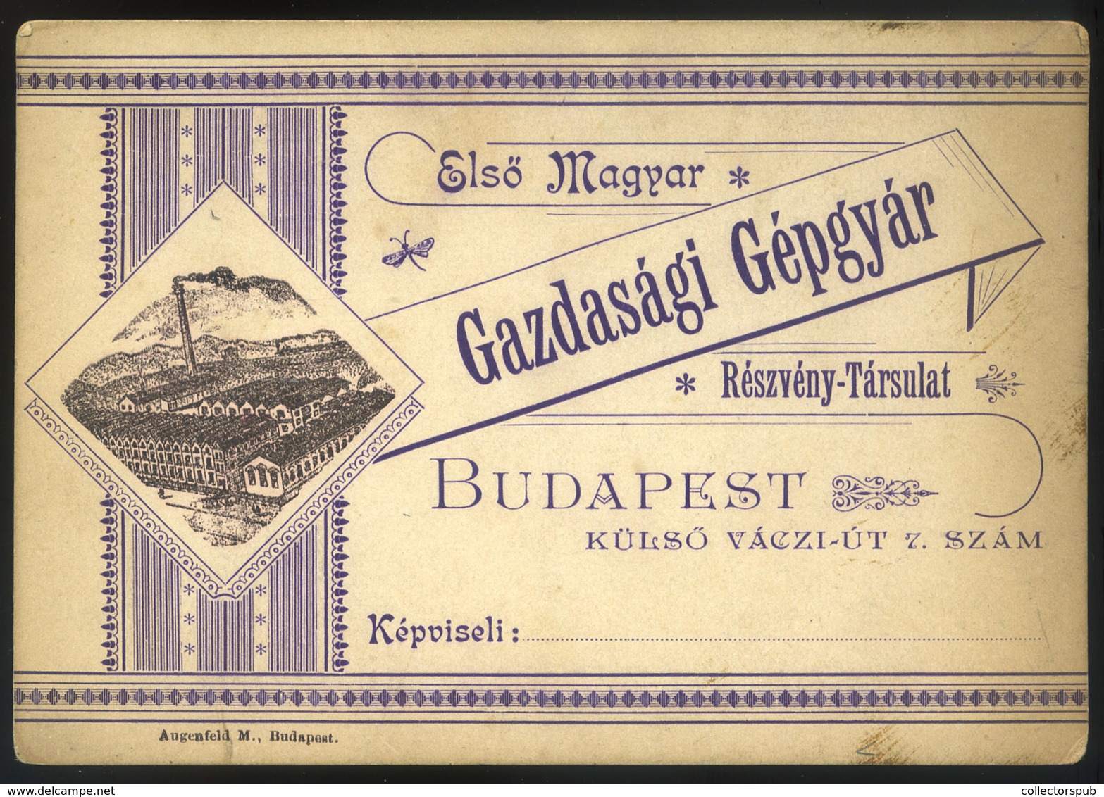 BUDAPEST Első Magyar Gazdasági Gépgyár Reklám Lap (képeslap Méret) - Godsdienst & Esoterisme