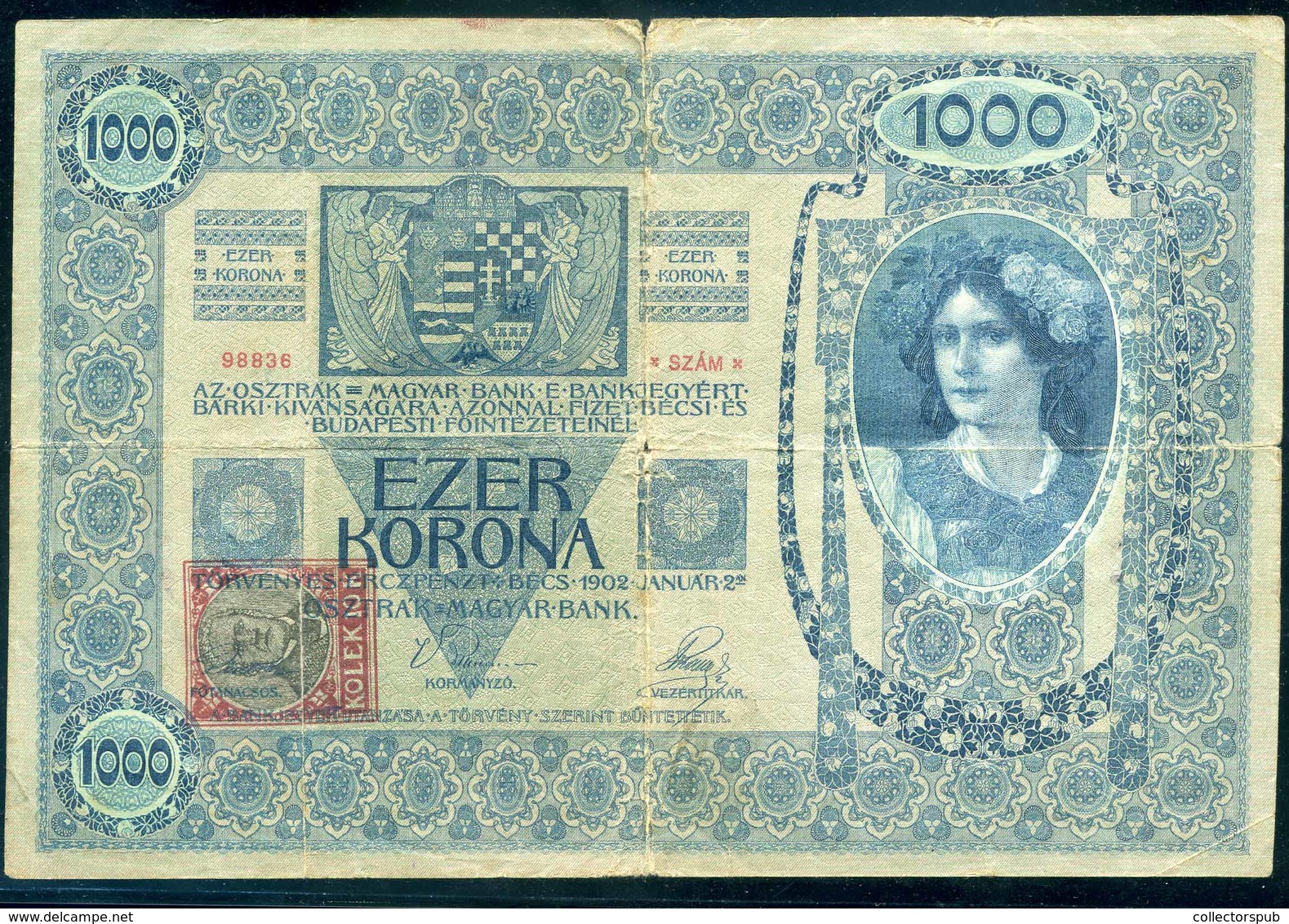 1000 KORONA 2 DB!  1902 - Ohne Zuordnung