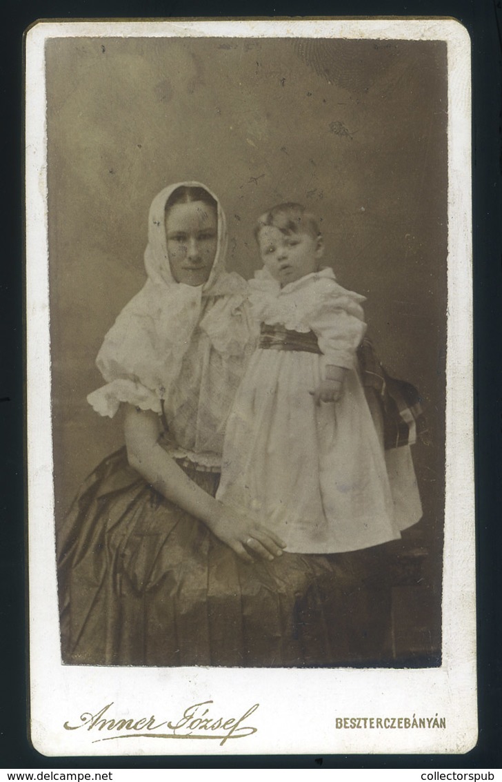 BESZTERCEBÁNYA 1885. Ca. Anner Józsf : Anya Gyermekével Visit Fotó - Other & Unclassified