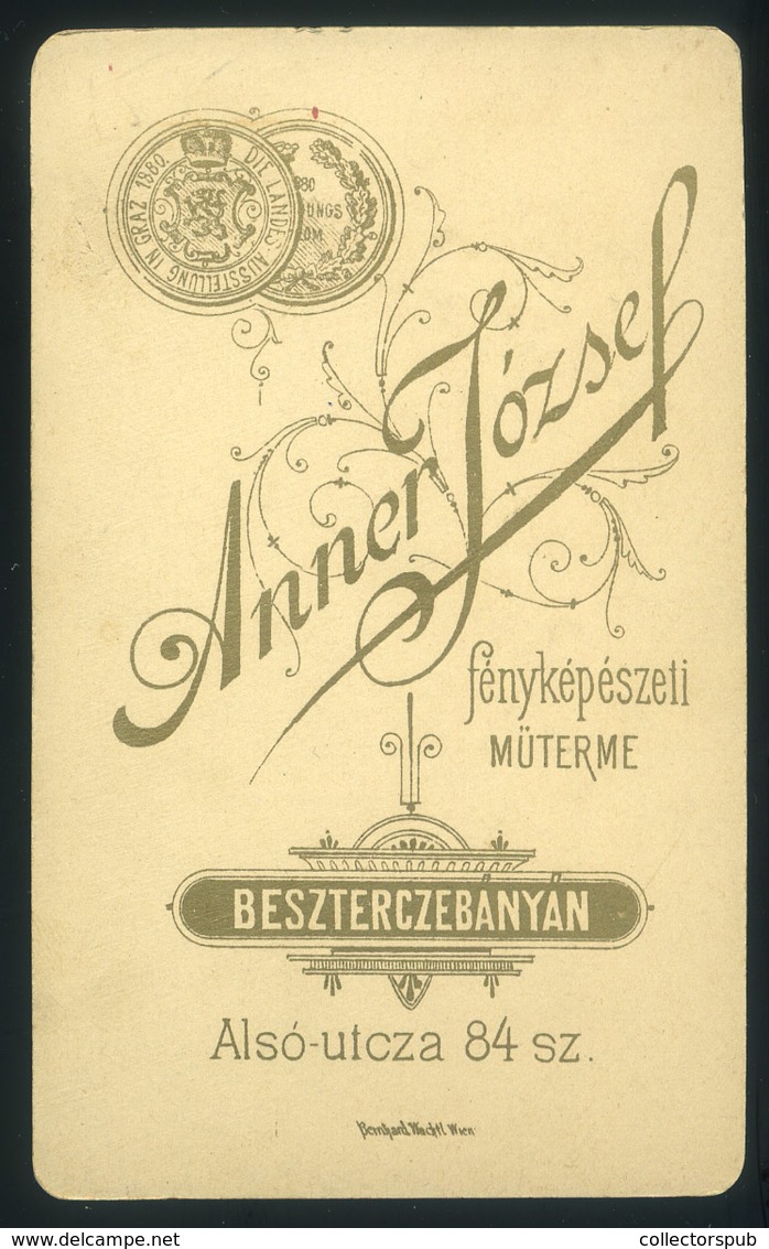 BESZTERCEBÁNYA 1885. Ca. Anner Józsf : Anya Gyermekével Visit Fotó - Andere & Zonder Classificatie