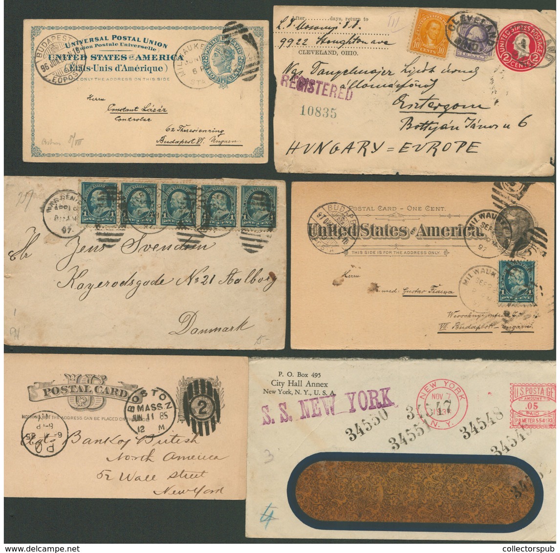 USA 1888-1936. 11db Küldemény Magyarországra Küldve, Jó Minőségű, Szép Tétel! - Collections
