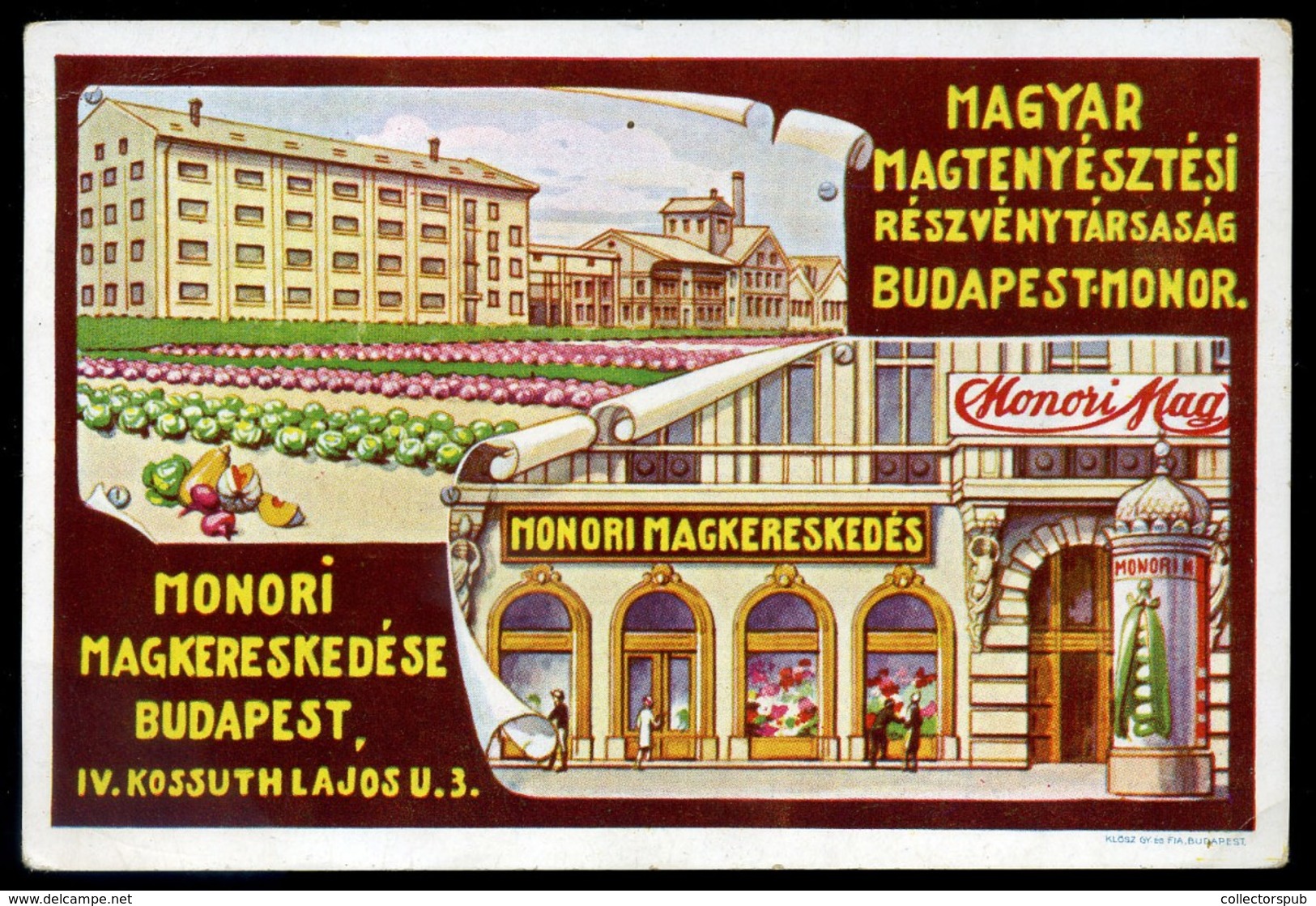 BUDAPEST Monori Magkereskedés Reklám Képeslap - Hungary