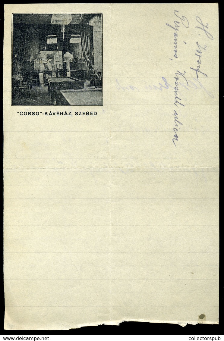 SZEGED 1920. Cca. Corso Kávéház, Fejléces Levél - Unclassified