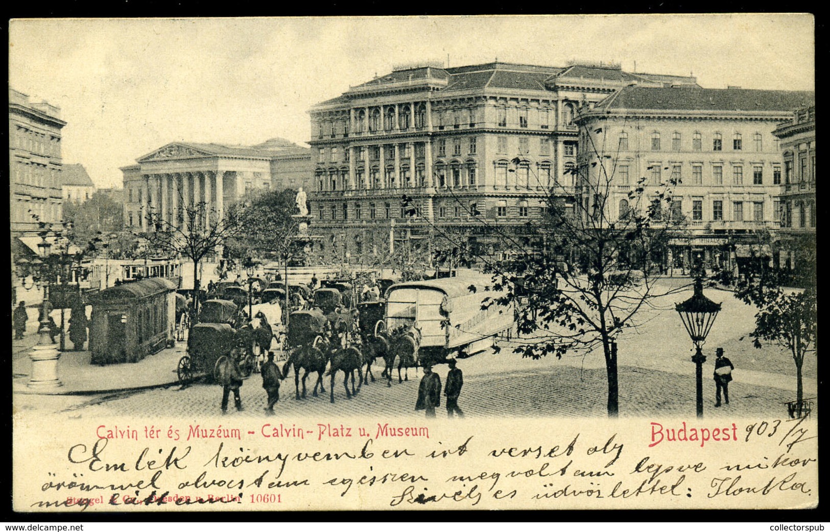 BUDAPEST 1903. Kálvin Tér, Múzeum Körút, Ritka Régi Képeslap  /  Calvin Sq. Museum Blvd. Rare  Rare Vintage Pic. P.card - Hungary