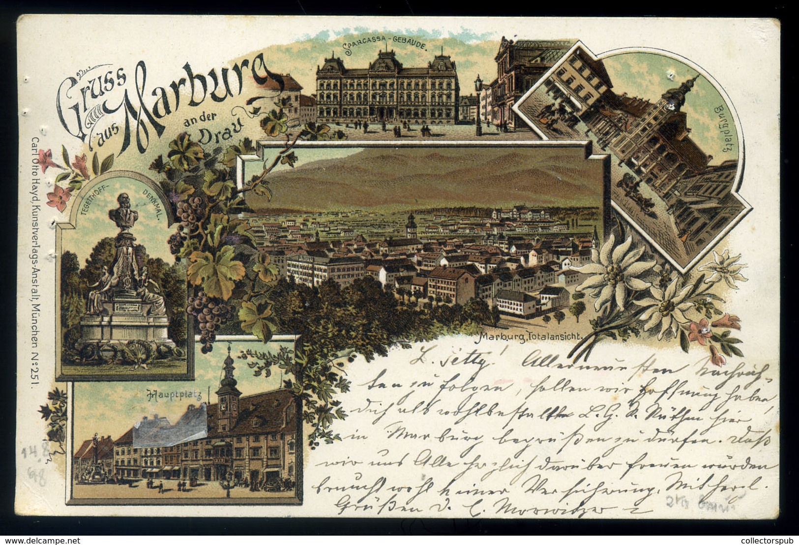 MARBURG 1898. Litho Képeslap - Ungarn