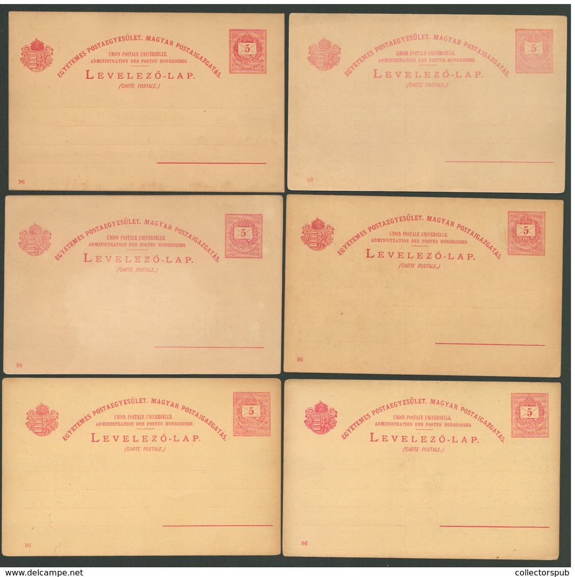 1896. Millenniumi 5Kr-os Használatlan Díjjegyesek 6 Db - Used Stamps