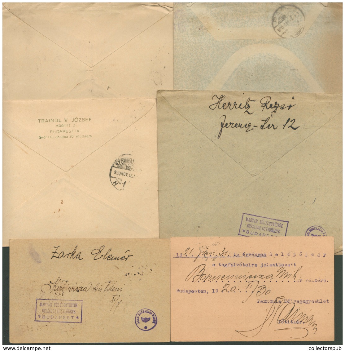 1920. 6 Db Légi Küldemény - Briefe U. Dokumente