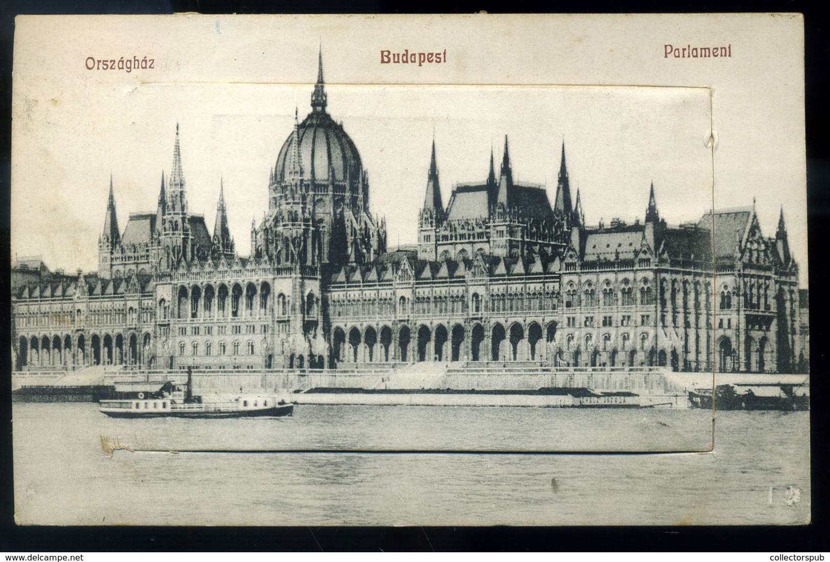 BUDAPEST 1912. Országház, Leporellós Képeslap Ausztriába Küldve Négybélyeges Portózással - Gebraucht