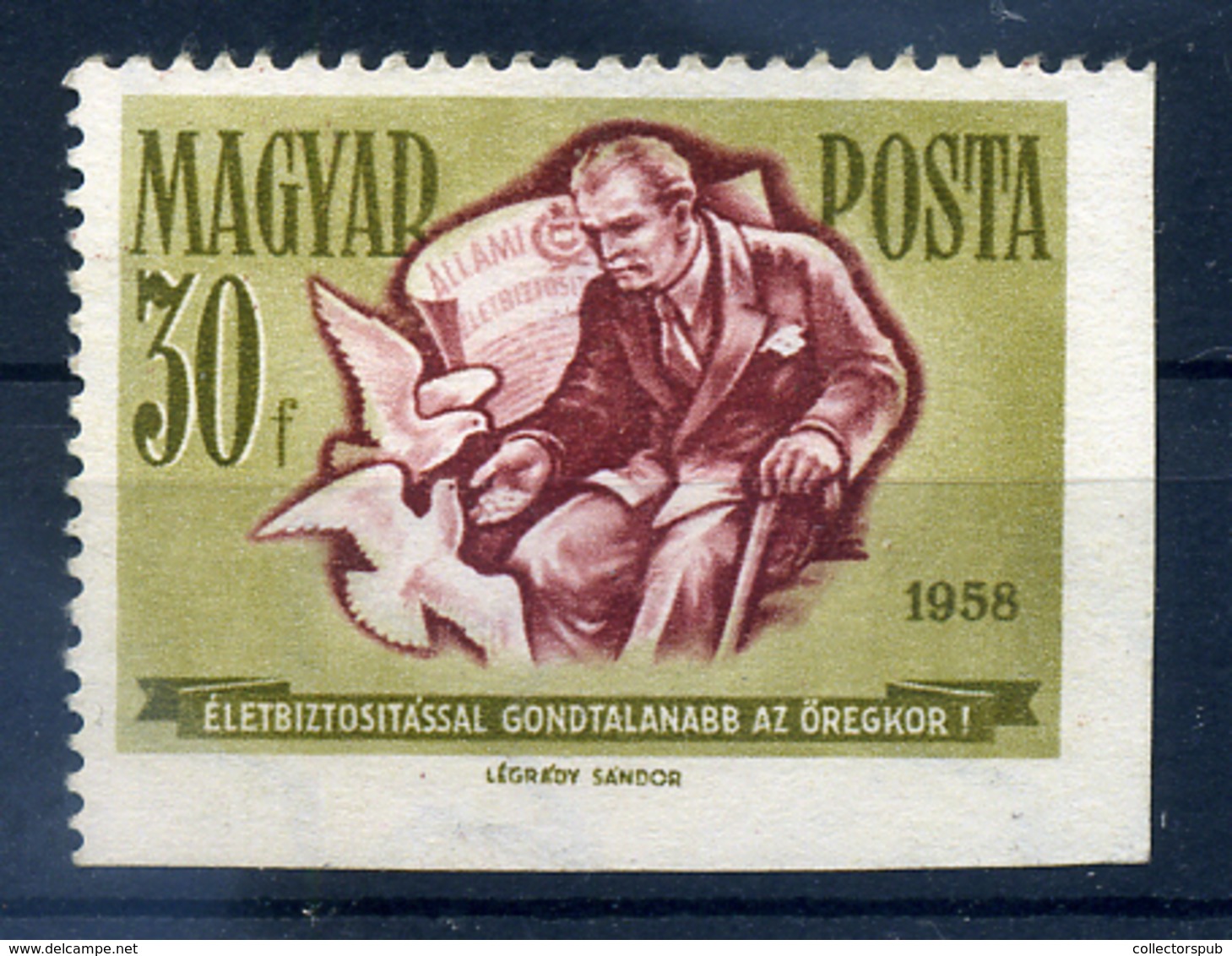 1958. Takarékosság 30f Két Oldalt  Fogazatlan Bélyeg - Covers & Documents