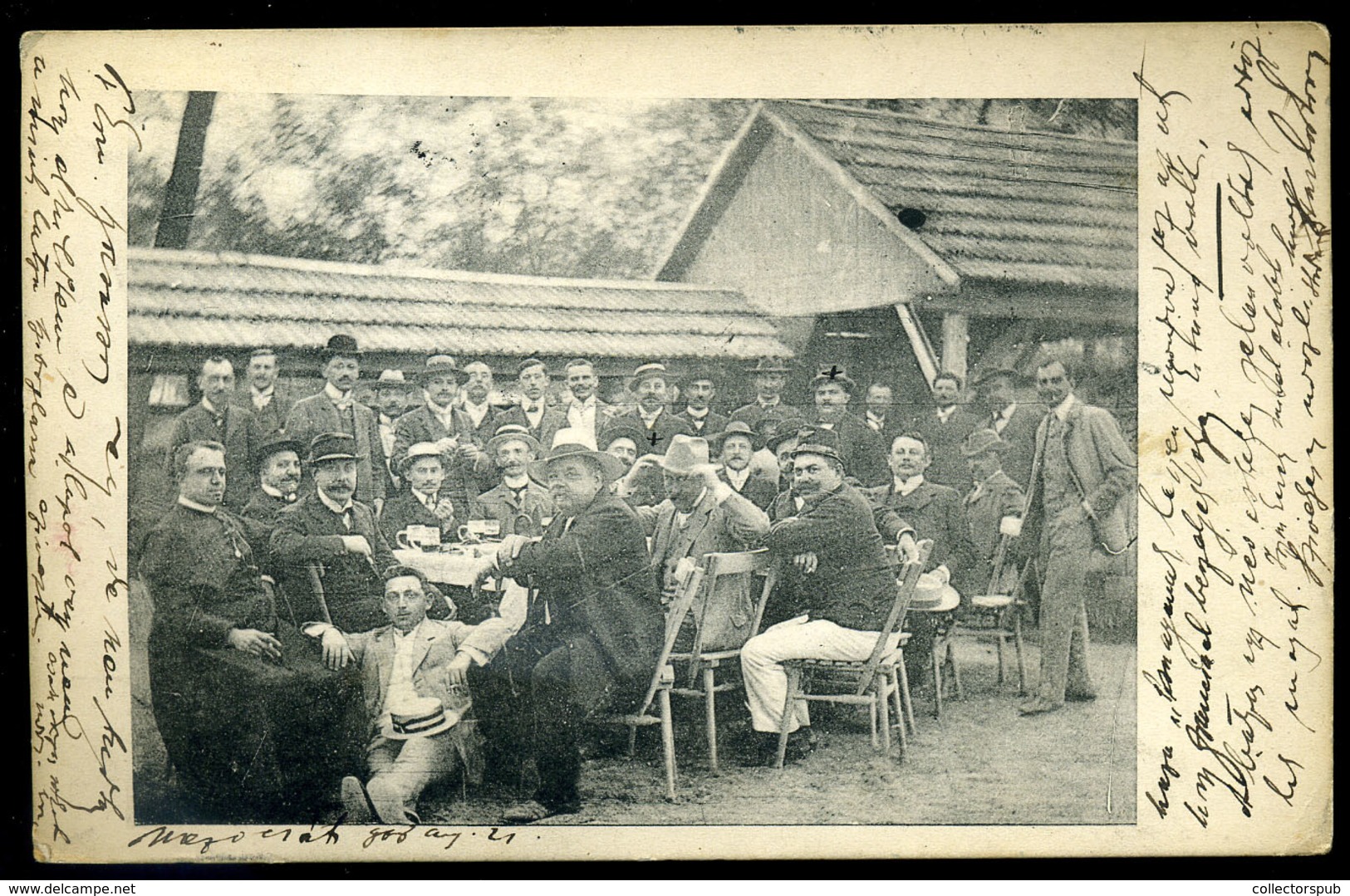 MEZŐCSÁT 1908. Mulatozók,  Fotós Képeslap - Ungarn