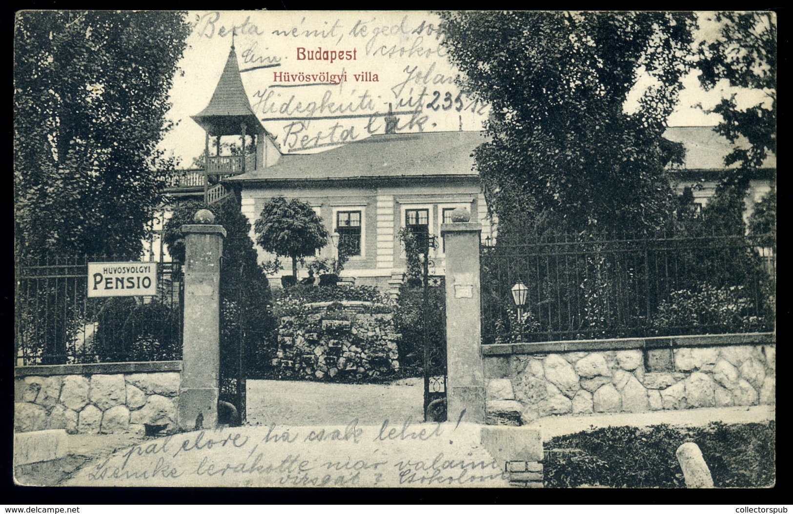 Hűvösvölgyi Villa, Régi Képeslap 1918.  /  Villa In Hűvösvölgy  Vintage Pic. P.card - Ungarn