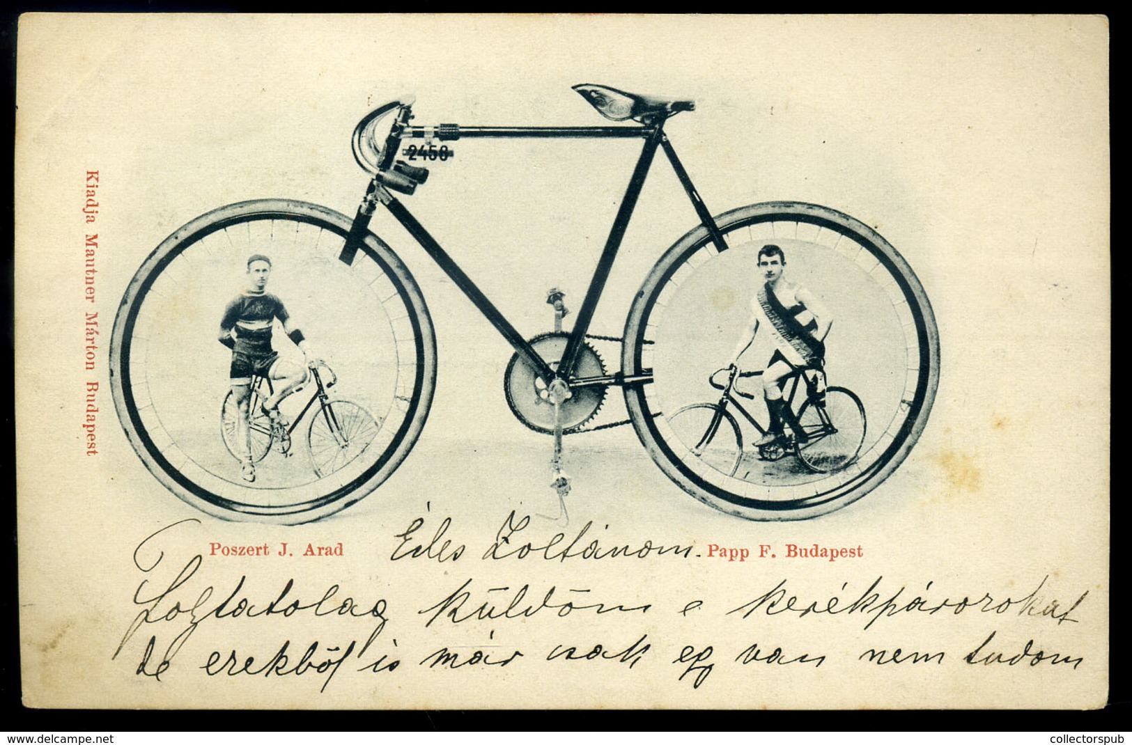 KERÉKPÁR Bajnokok 1900. Ritka Képeslap  /  BICYCLE Champions Rare Vintage Pic. P.card - Ungheria