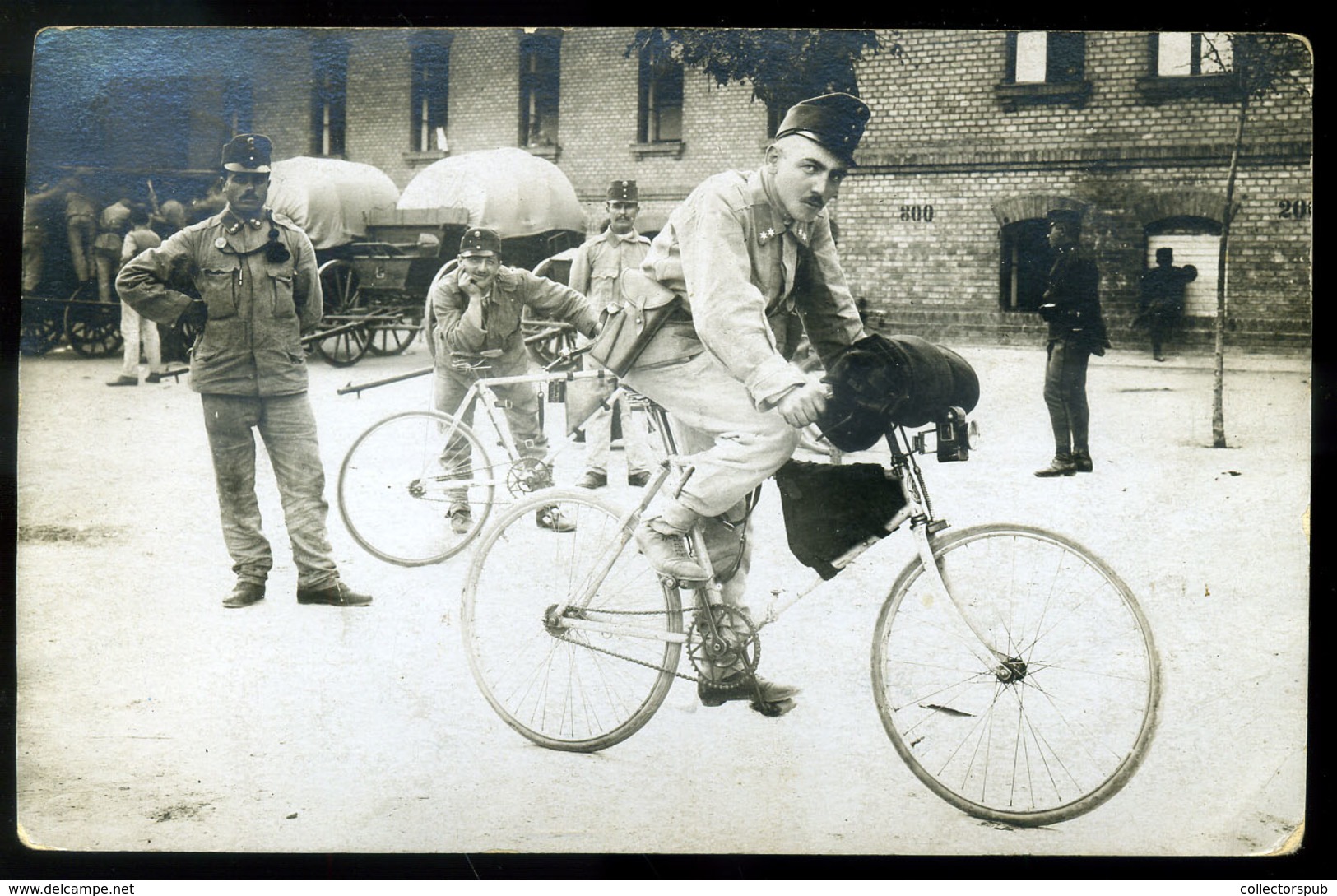 ZSOMBOLYA 1912. 3. Honvéd Huszár Ezred , Kerékpáros Század, Fotós Képeslap - Ungarn