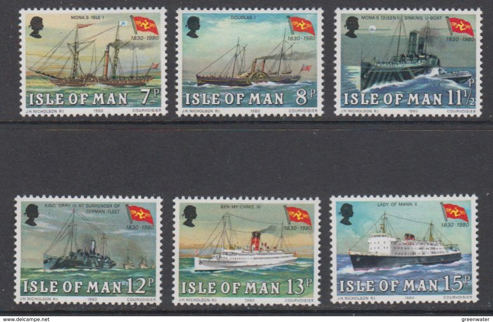 Isle Of Man 1980 Mailboats 6v ** Mnh (42919F) - Isola Di Man