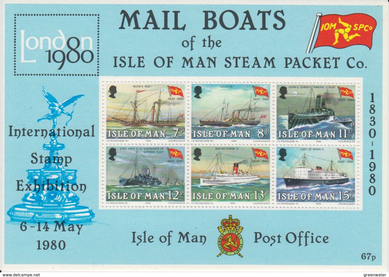 Isle Of Man 1980 Mailboats / London '80 M/s  ** Mnh (42920) - Man (Eiland)
