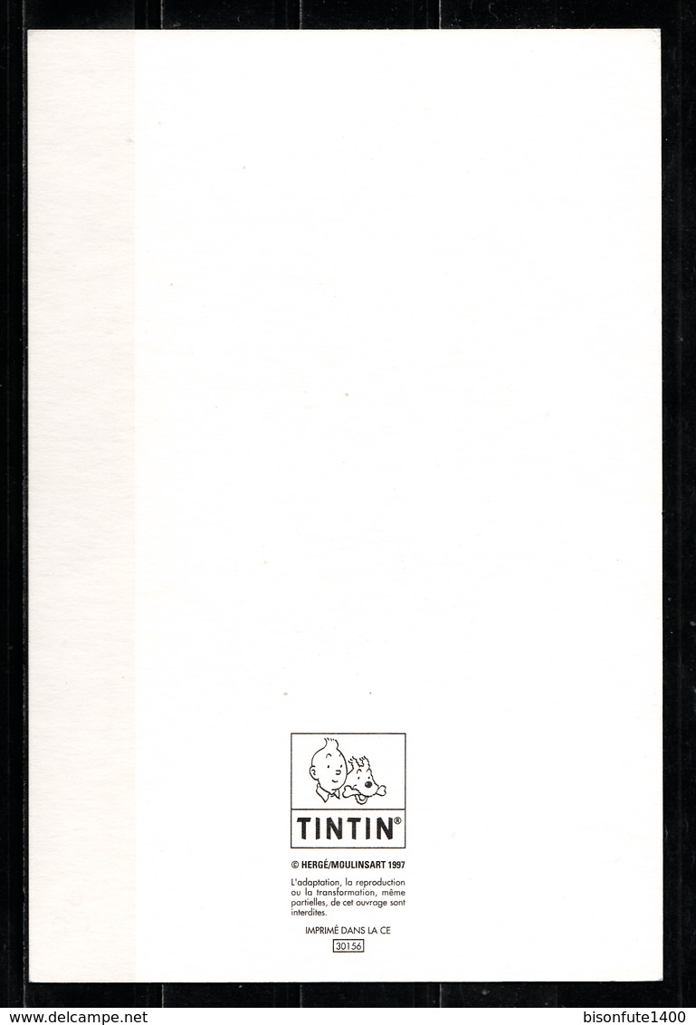 CP Tintin : Editions Hergé/Moulinsart N° 30156 ( Recto-Verso ) - Bandes Dessinées