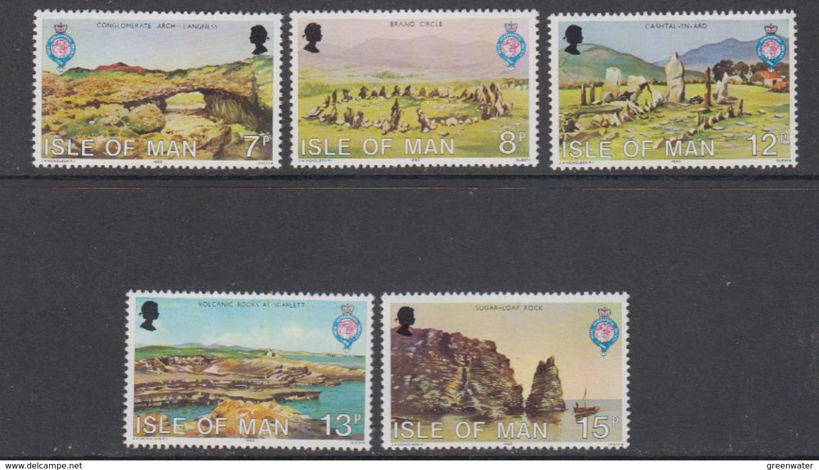 Isle Of Man 1980 Geographical Society 5v  ** Mnh (42919L) - Isle Of Man