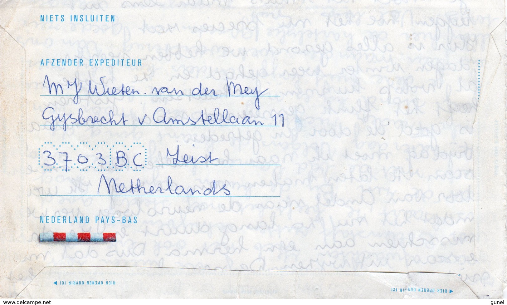 1 Dec 93  Luchtpostblad Aerogramme  120 Ct  Van Zeist Via Utrecht Naar Georgetown Guyana - Lettres & Documents