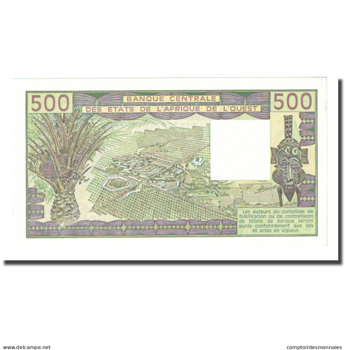 Billet, West African States, 500 Francs, 1985, KM:706Kh, NEUF - États D'Afrique De L'Ouest