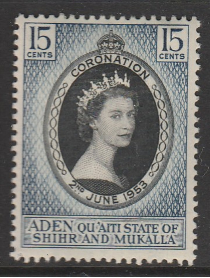 Aden/Yemen Hadhramaut, Kathiri State In 1953 Queen Elizabeth II 15 C Blue/black SW 29 * MM - Yemen