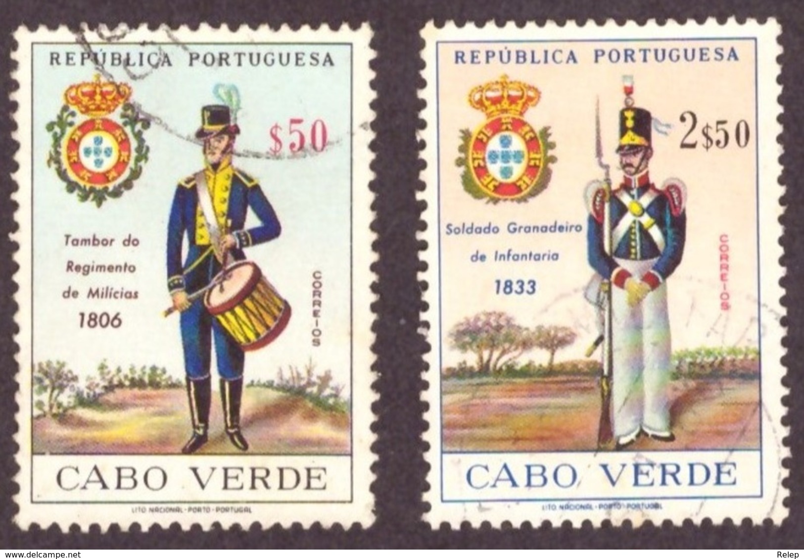 Cabo Verde / Cap Vert - 1965 Uniformes Militares Portugueses  / 1965 Portuguese Military Uniforms - Cap Vert