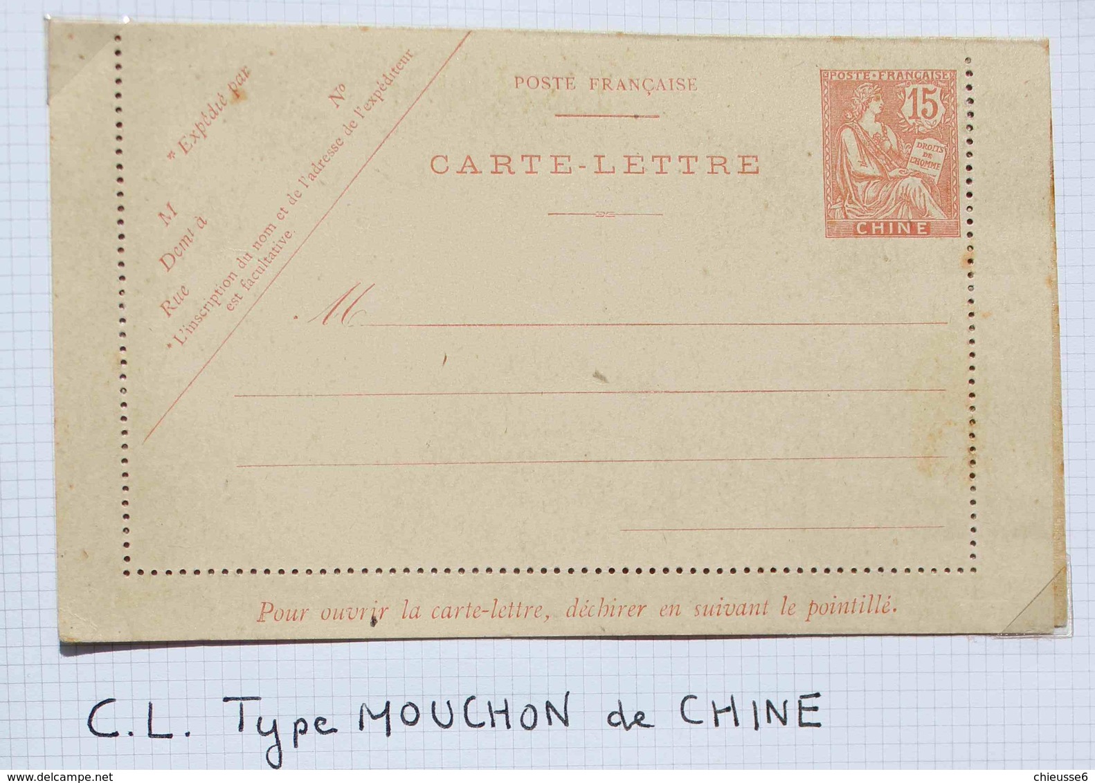 Chine - C.L  Type Mouchon  CHINE - - Lettres & Documents