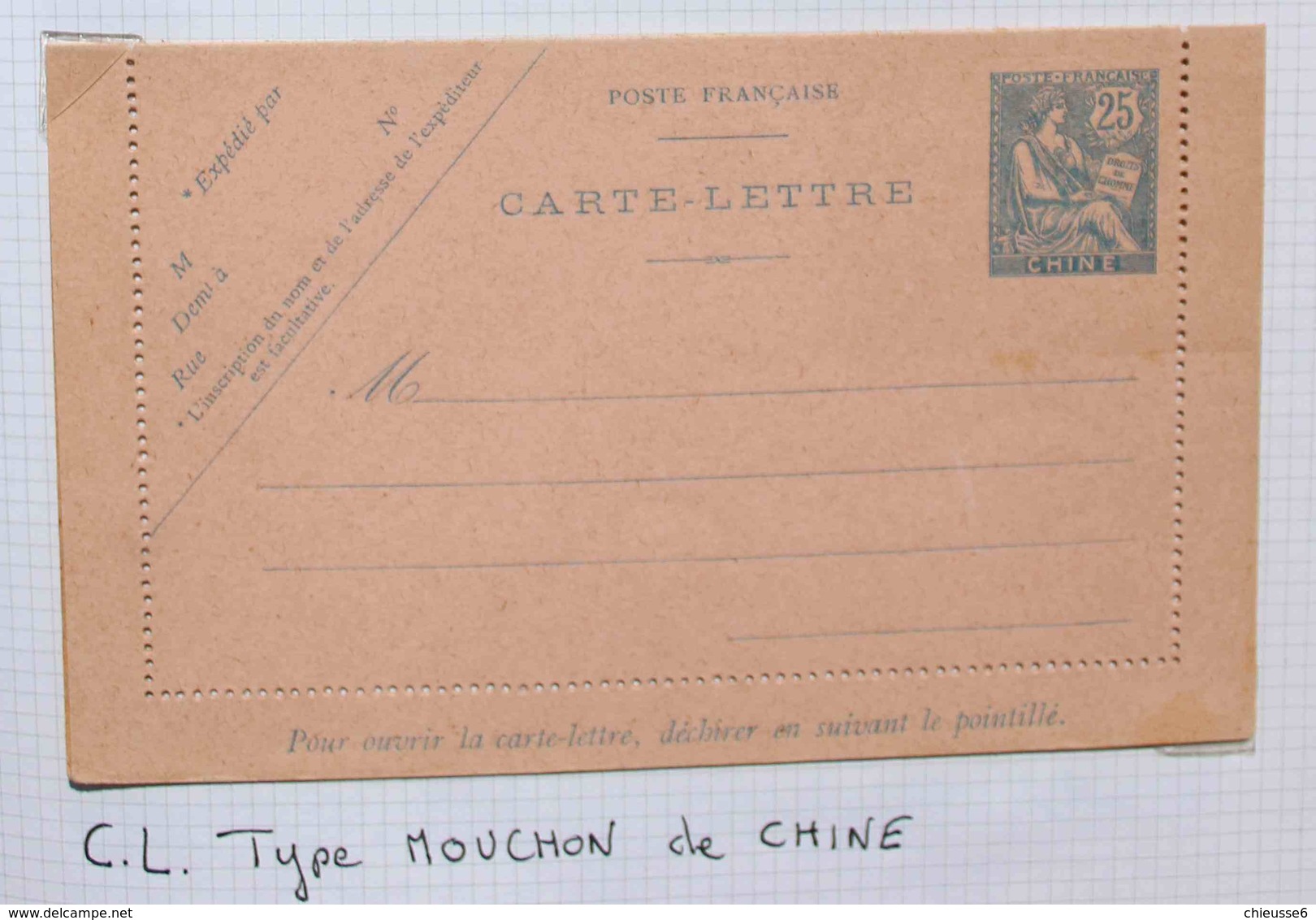 Chine - C.L.  Type Mouchon  CHINE - - Lettres & Documents