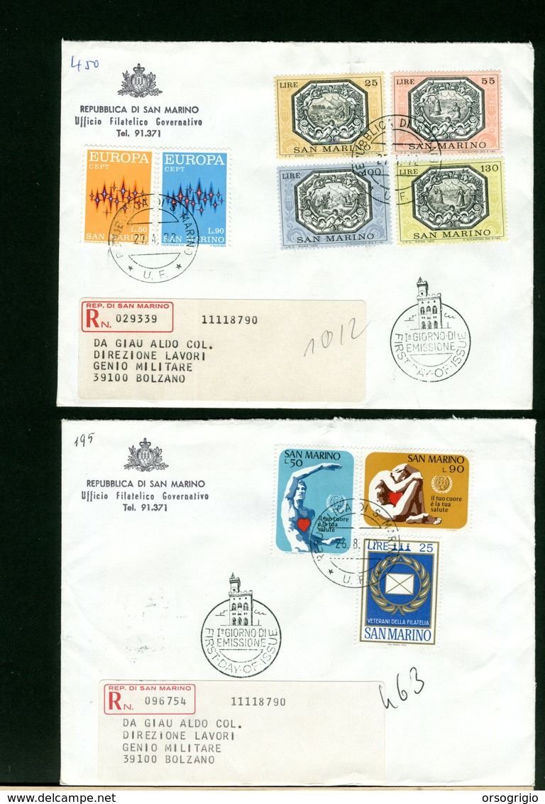 SAN MARINO - FDC - LOTTO COLLEZIONE - 23 BUSTE DIFFERENTI - Collections, Lots & Séries