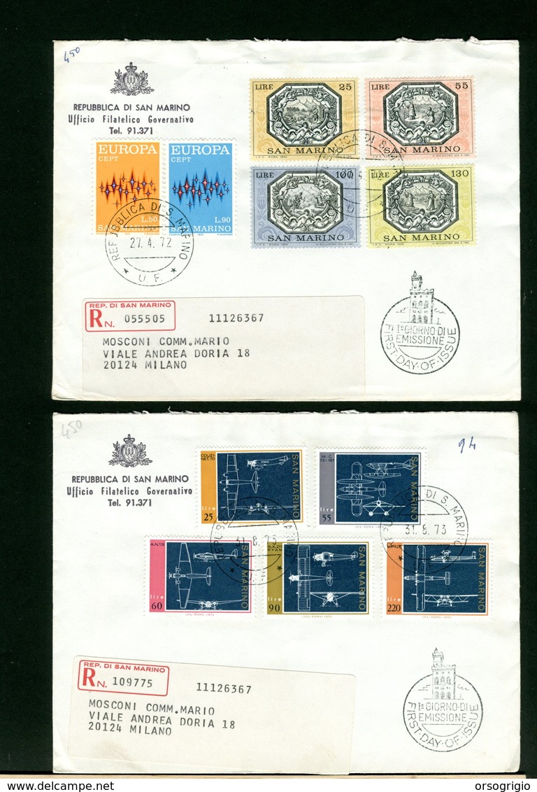 SAN MARINO - FDC - LOTTO COLLEZIONE - 23 BUSTE DIFFERENTI