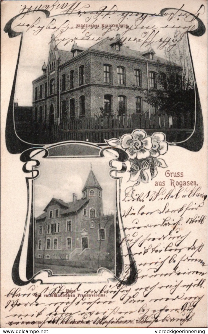 ! Alte Ansichtskarte Gruss Aus Rogasen ( Rogozno Bei Posen, Poznan ), Krankenhaus, Frauenverein, 1909, KOS Buchenhain - Pologne