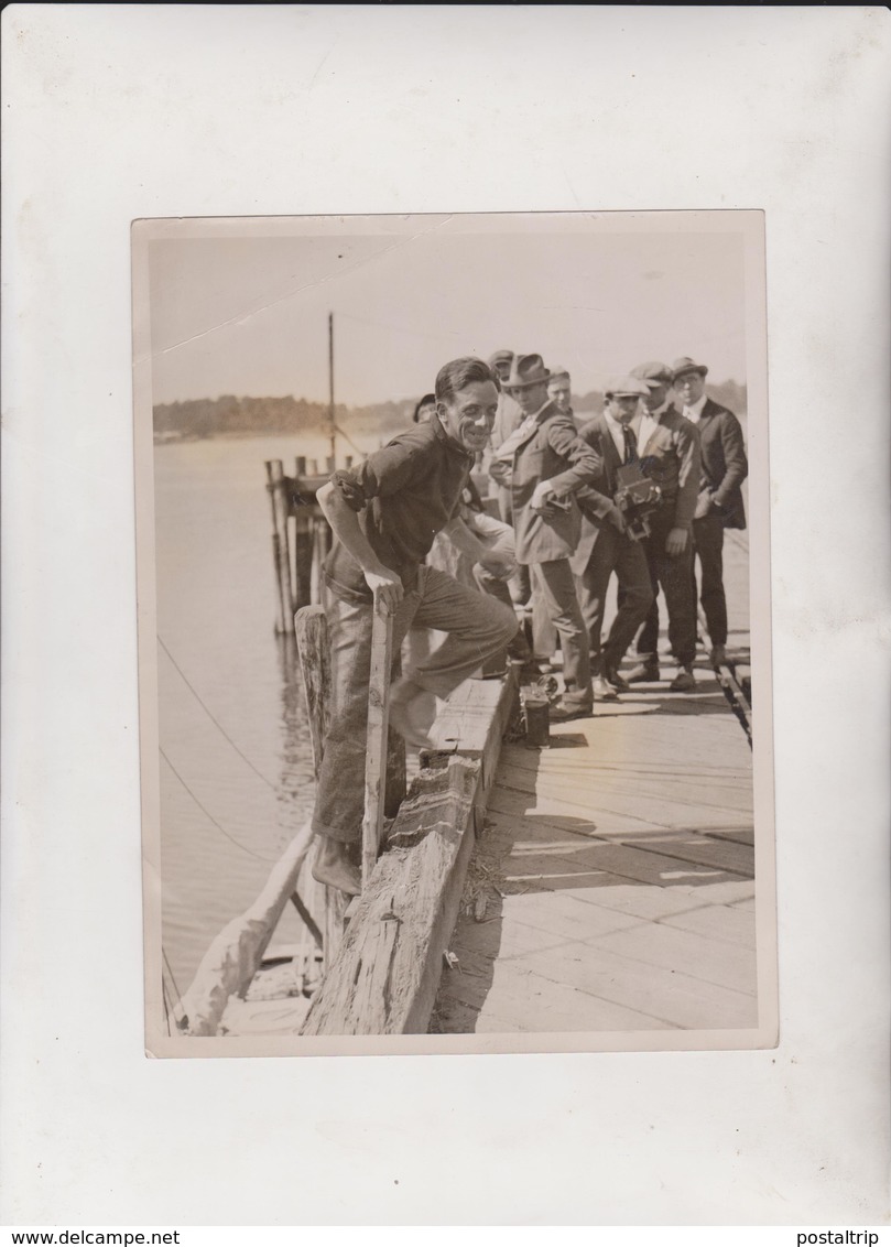 AMÉRICA GERBAULT'S ARRIVAL NEW YORK FRENCH ATHLETE ATLANTIC CANNES  20*15CM Fonds Victor FORBIN 1864-1947 - Deportes